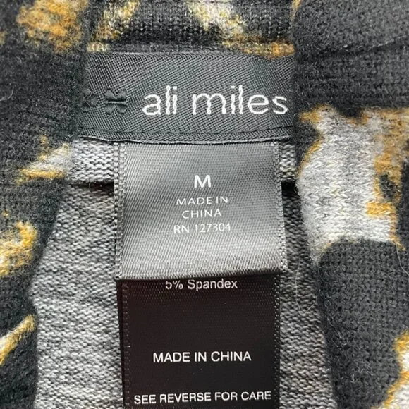 Ali Miles Med Animal Print Cowl Neck Tunic Top Long Sleeves Lagenlook - Picture 5 of 14